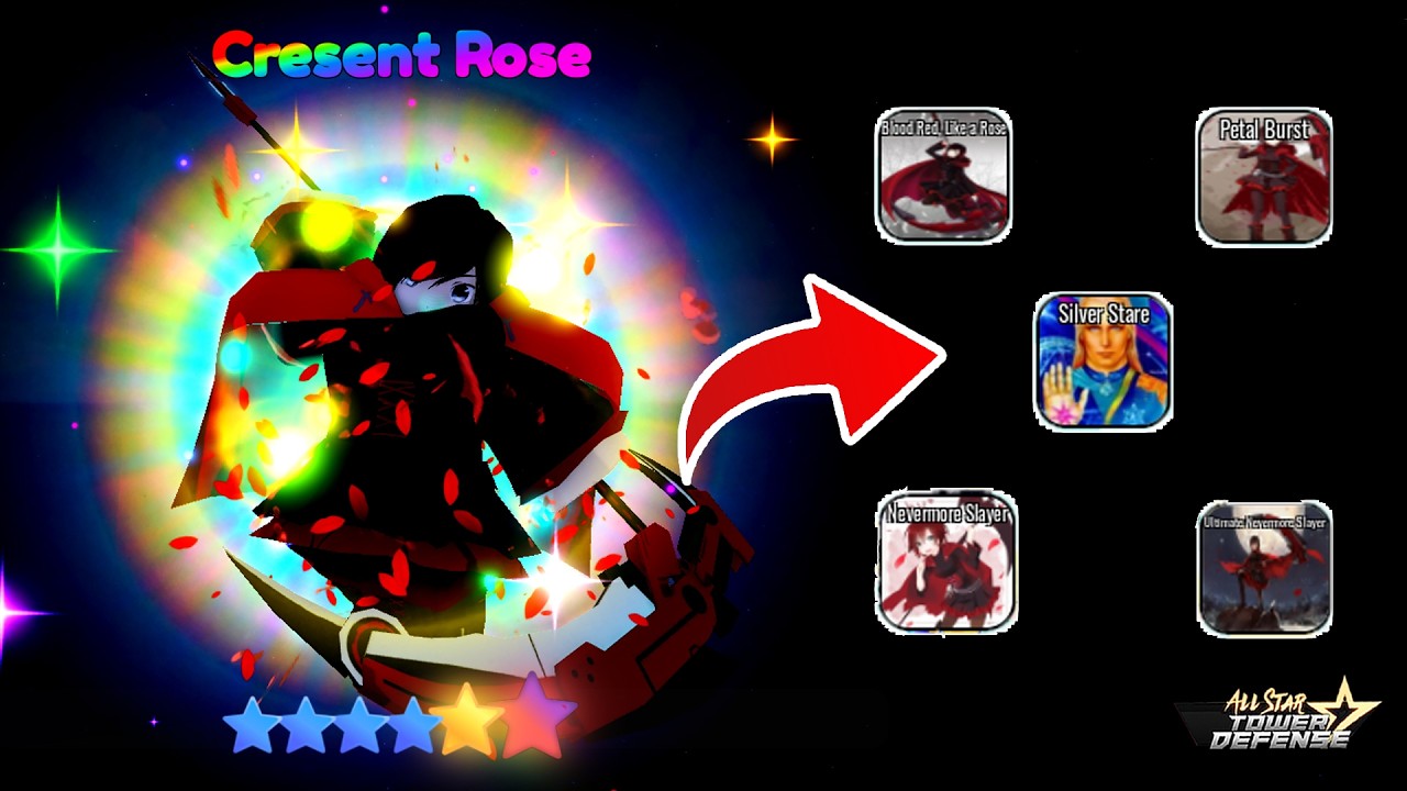 CRESENT ROSE 6⭐UNIT LVL 175  SHOWCASE - ALL STAR TOWER DEFENSE