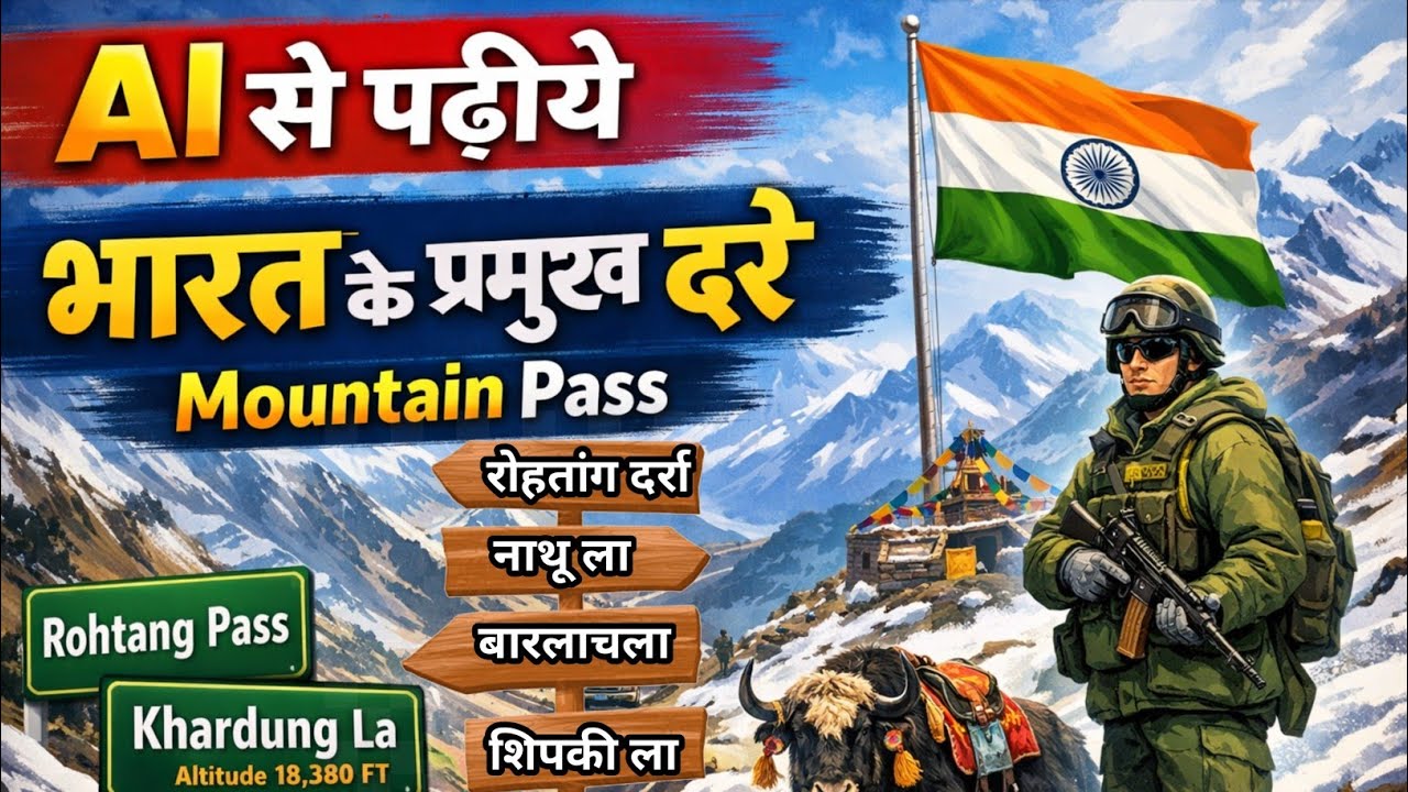 AI से पढ़िये भारत के प्रमुख दर्रे | Mountain pass in India | Bharat ke Pramukh Darre | भारत के दर्रे