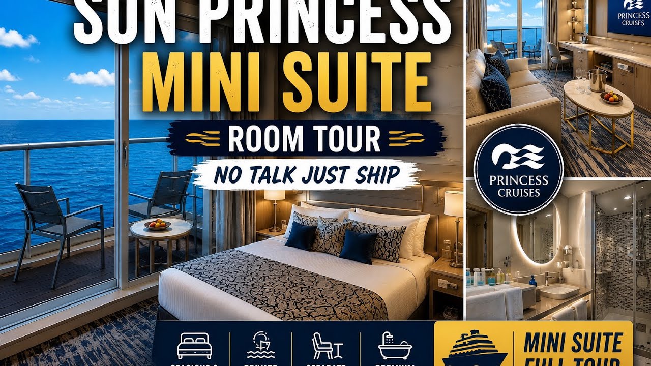 Sun Princess Stateroom 14611 Tour | Mini Suite (No talk just ship) 