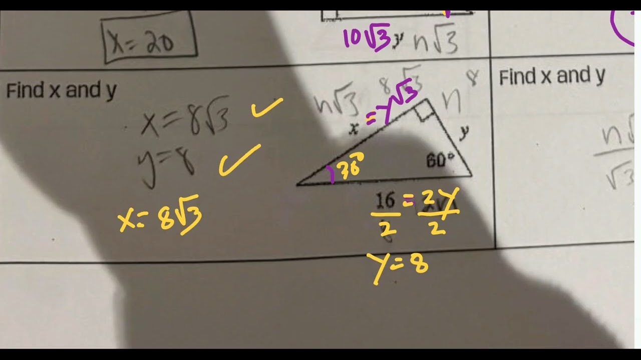 GEOMETRY: (ACTUAL LESSON) SOLVE ANGLES / SIDES OF SPECIAL RIGHT TRIANGLES || Jane Maciejewski