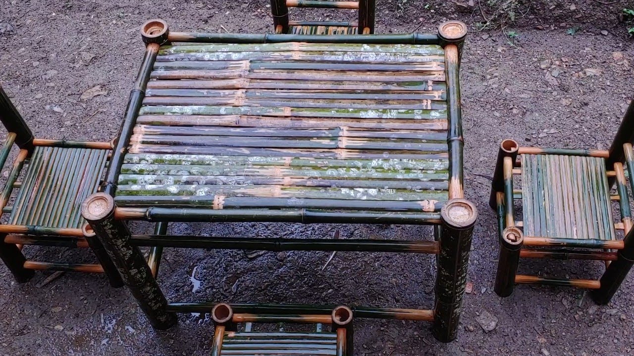 SỐNG TRONG RỪNG ★ LÀM BÀN GHẾ BẰNG TRE / making bamboo furniture