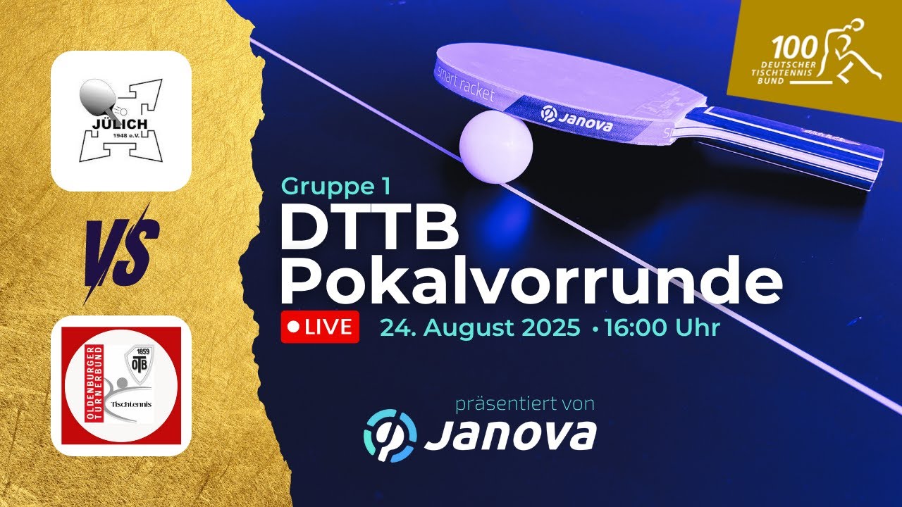 TTC indeland Jülich vs. Oldenburger TB | Tischtennis – DTTB Pokalvorrunde 25/26 - Gruppe 1