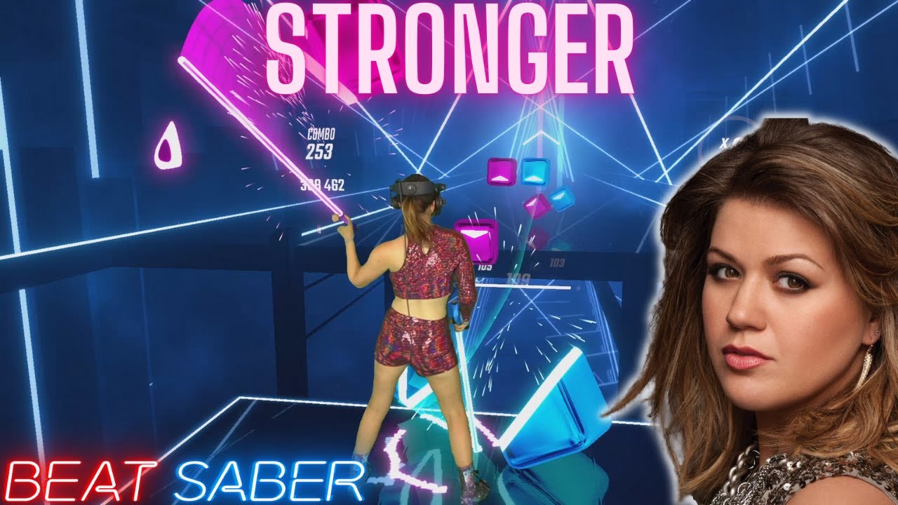 Beat Saber | Stronger by Kelly Clarkson (Expert+) First Attempt - SS Rank | Mixed Reality