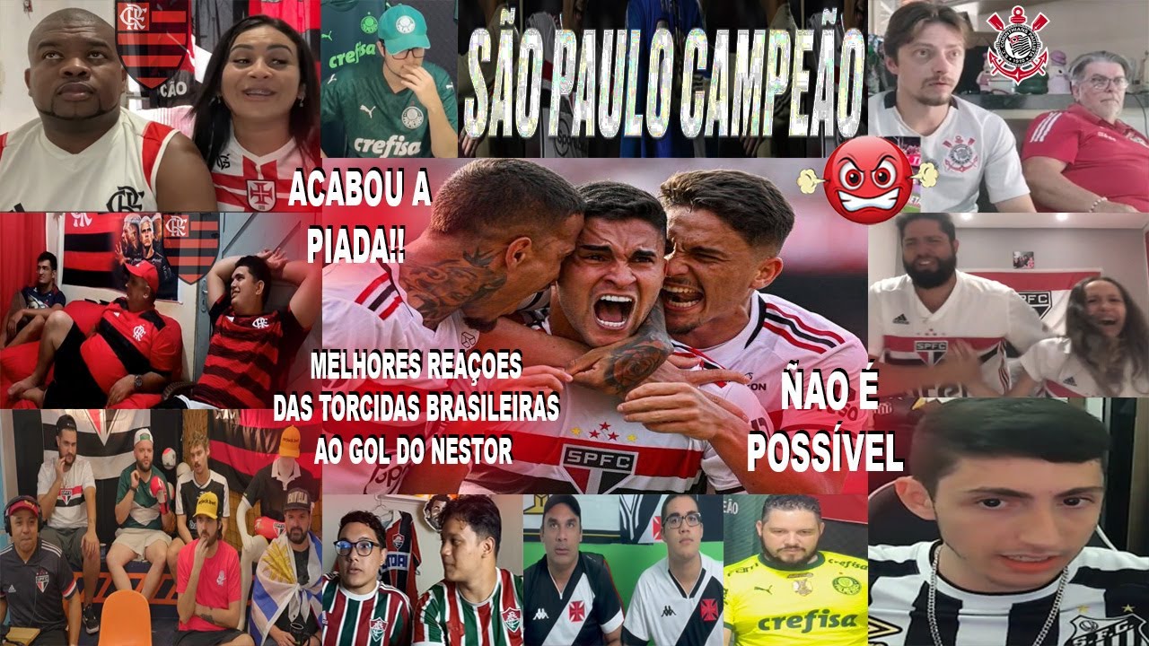 TORCIDAS DO BRASIL REAGINDO AO GOL DO NESTOR NO SÃO PAULO CAMPEÃO 1x1 FLAMENGO COM DORIVAL