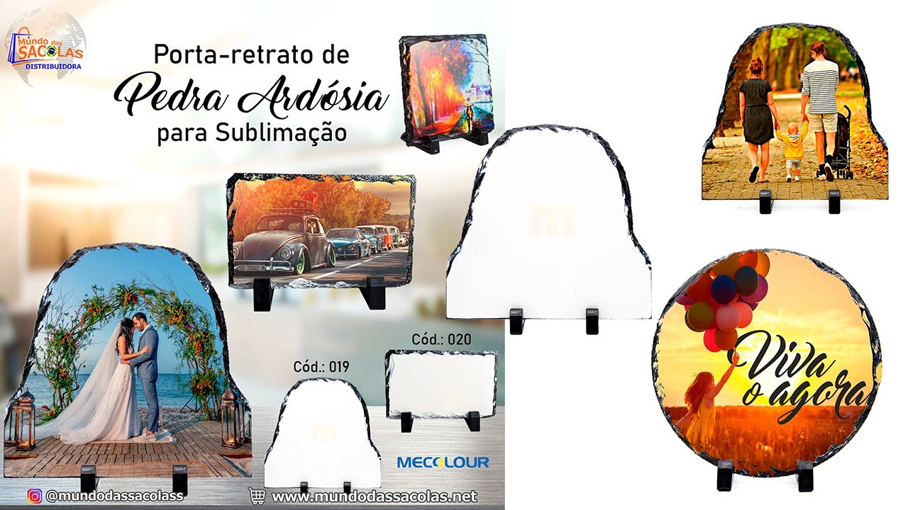 Porta-retrato de Pedra Ardósia para Sublimação Mecolour