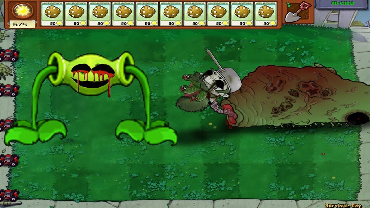 Doom Peashooter vs Horror Horrible zombies vs Horrible zombies   Plants vs Zombies battlez