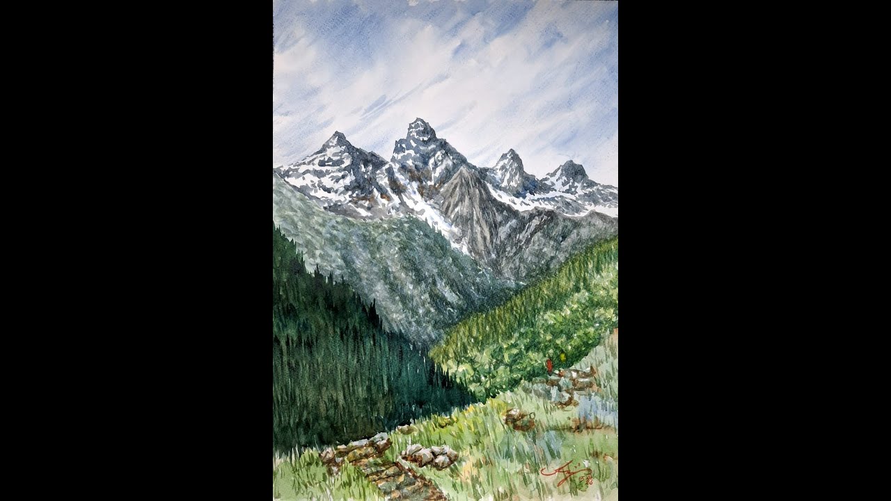 Himalayan landscape watercolor 1 15 01 2026