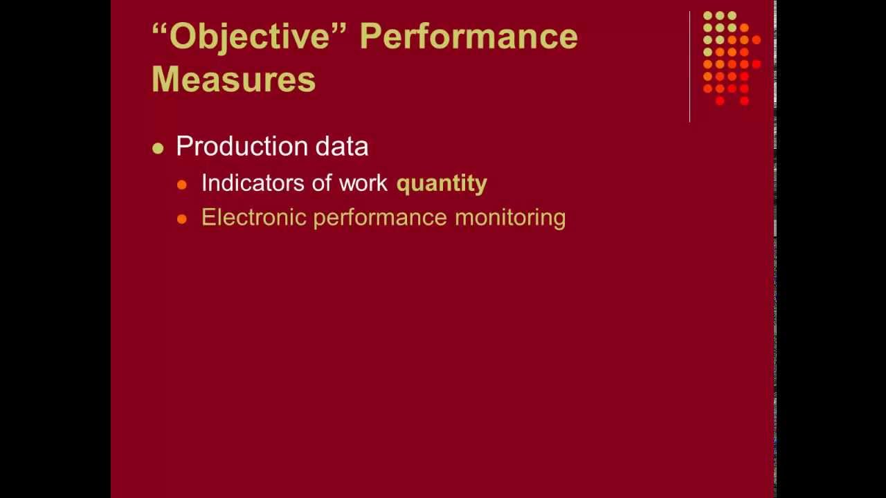 Performance Appraisal I - Objective Measures