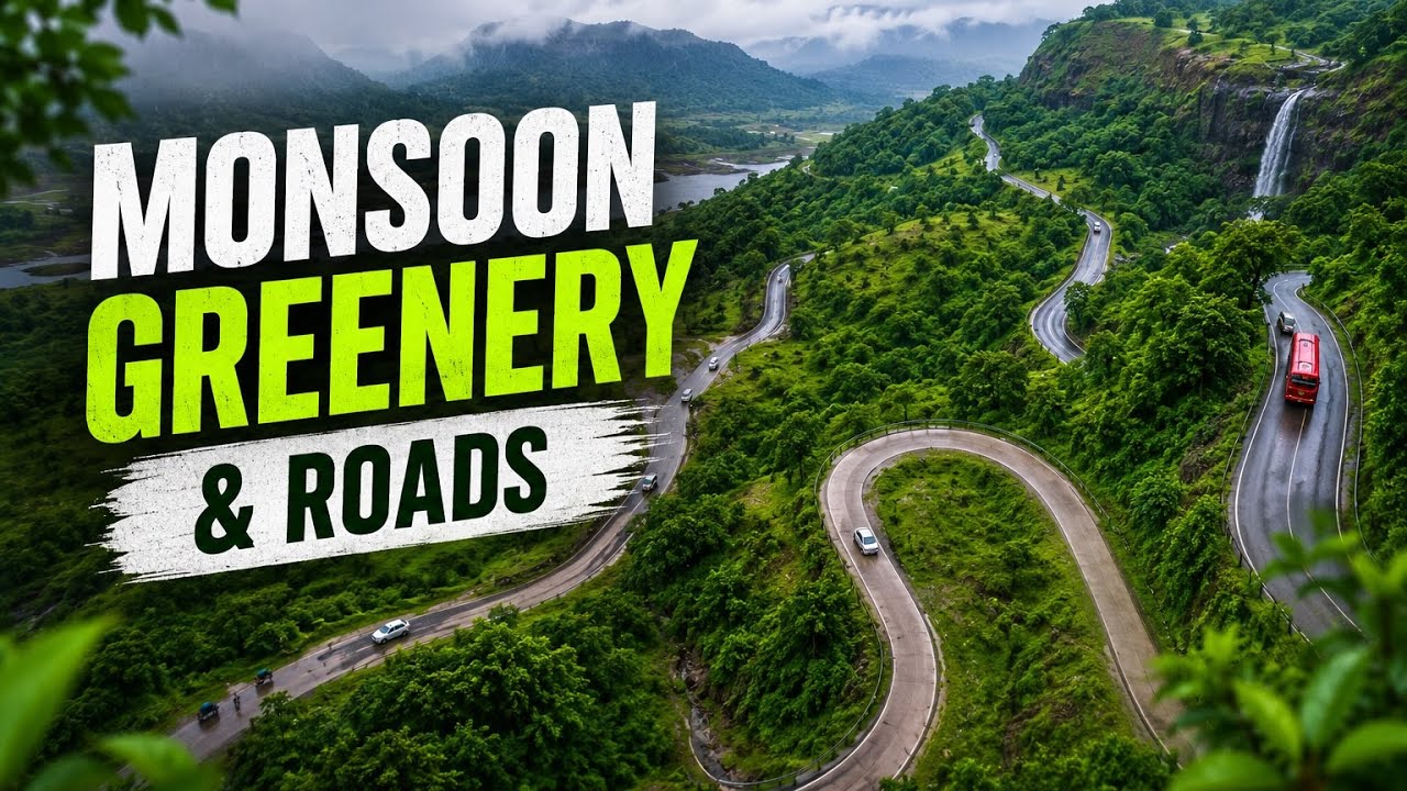 Monsoon Magic on Maharashtra & Gujarat Roads 🌧️ | Most Beautiful Green Highway Drive
