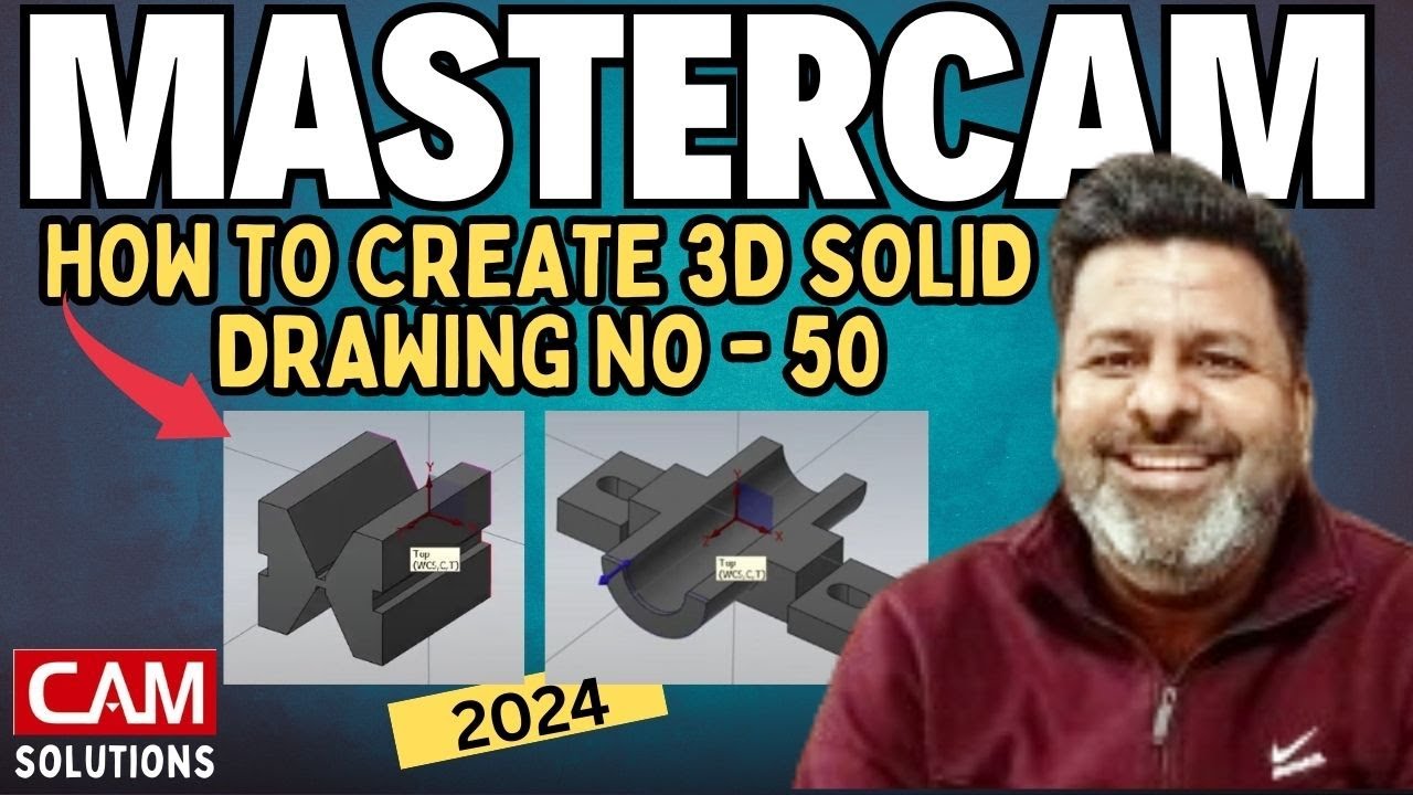 How to create 3D Drawing in Mastercam 2024 3d Solid Modeling  | Mastercam 3D Practice Drawing -50
