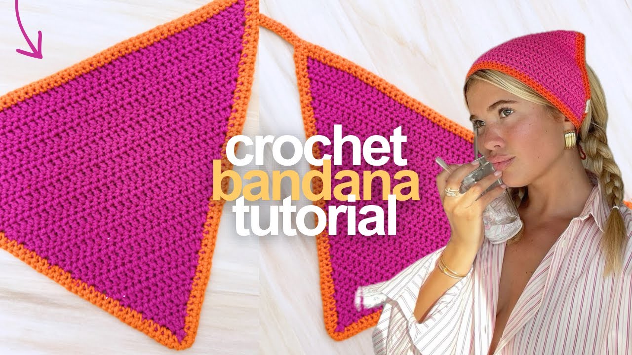 BEGINNER crochet BANDANA step-by-step tutorial (QUICK + EASY)