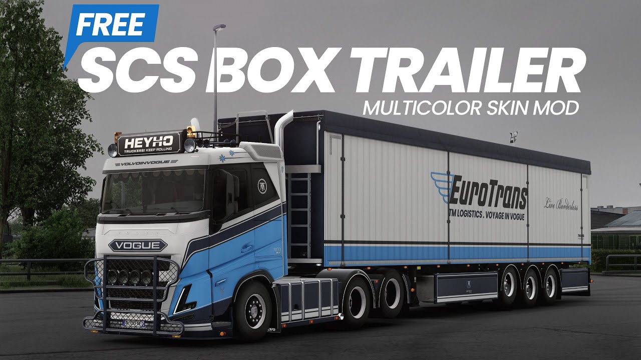 Мод для ETS2: Бесплатный набор разноцветных скинов для прицепов SCS! (Подходит для Volvo и Scania...