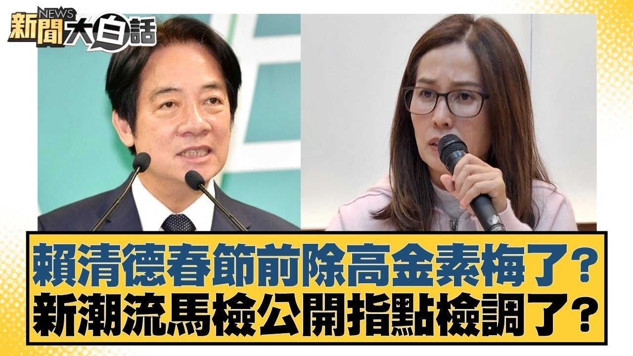 賴清德春節前除高金素梅了？新潮流馬檢公開指點檢調了？【#新聞大白話】#李永萍 #陳琬惠 #董智森