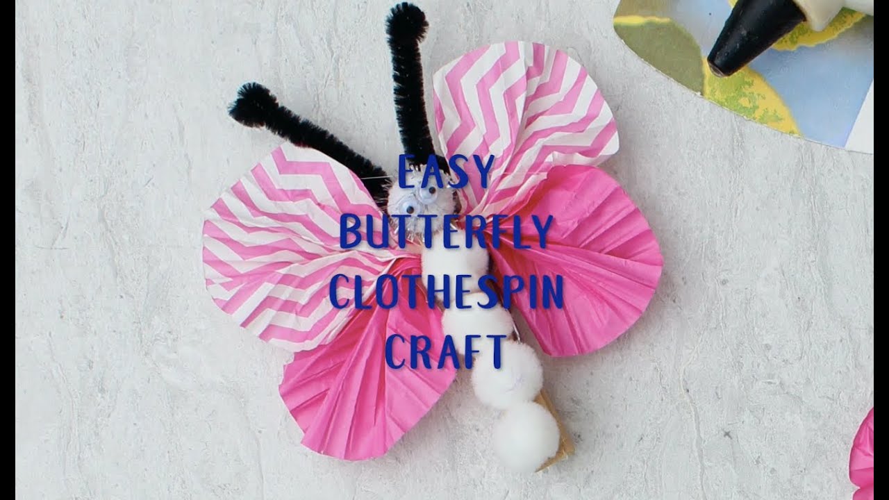 Facile lavoretto con mollette a farfalla da realizzare con i bambini, tutorial completo