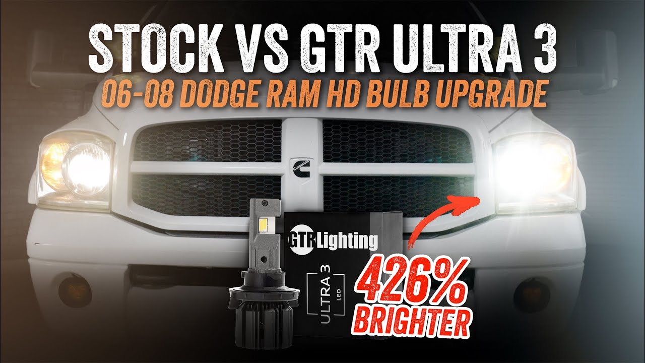 World's Brightest H13 LED Bulb Upgrade for 2006-2008 Dodge Ram | GTR Lighting Ultra 3 426% Brighter!