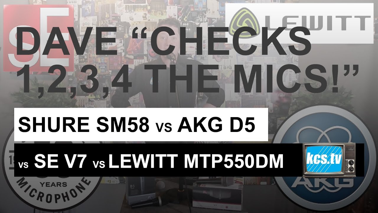 Dave Compares 4x Cardioid Handhelds - Shure SM58 vs AKG D5 vs Se Electronics V7 vs Lewitt MTP550DM
