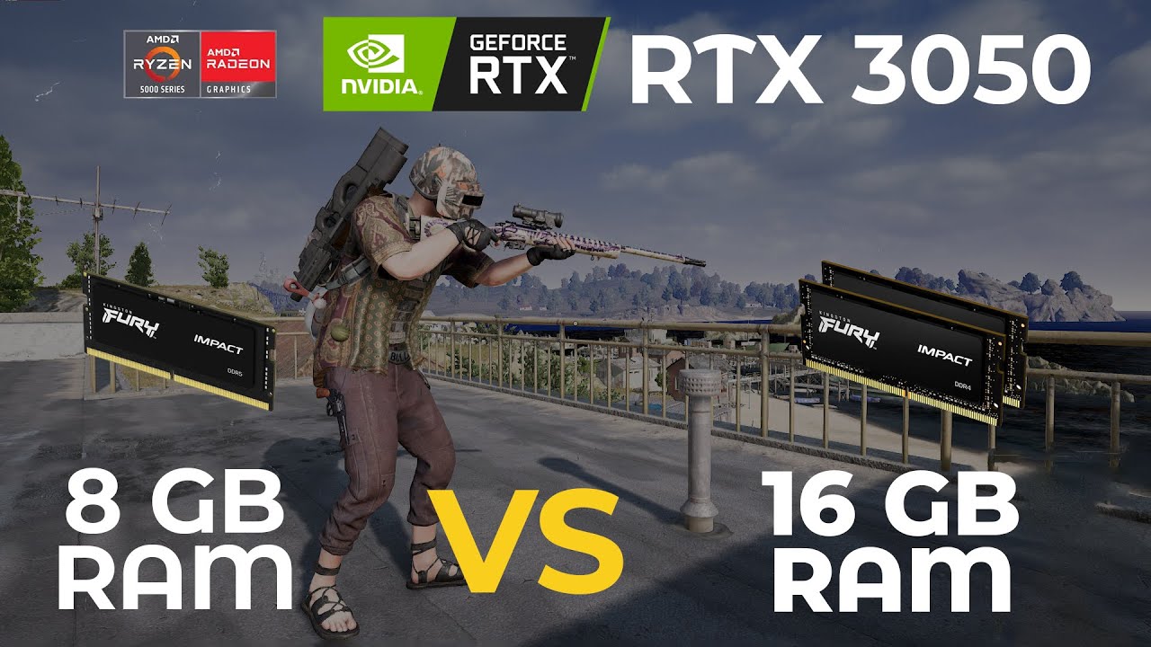 ببجي ستيم تجربة اداء - PUBG STEAM Performance Test AMD RYZEN 5 5600H RTX 16GB RAM VS 8GB RAM
