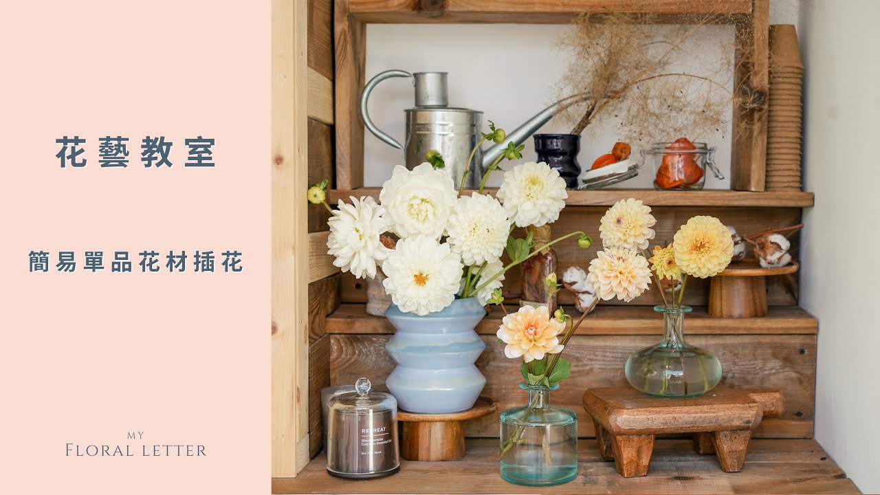 簡易單品花材插花示範｜大理花場親手取材
