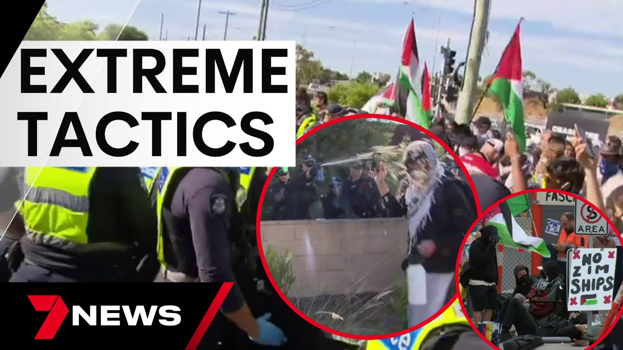 Police move in on protesters in Port of Melbourne showdown | 7 News Australia
