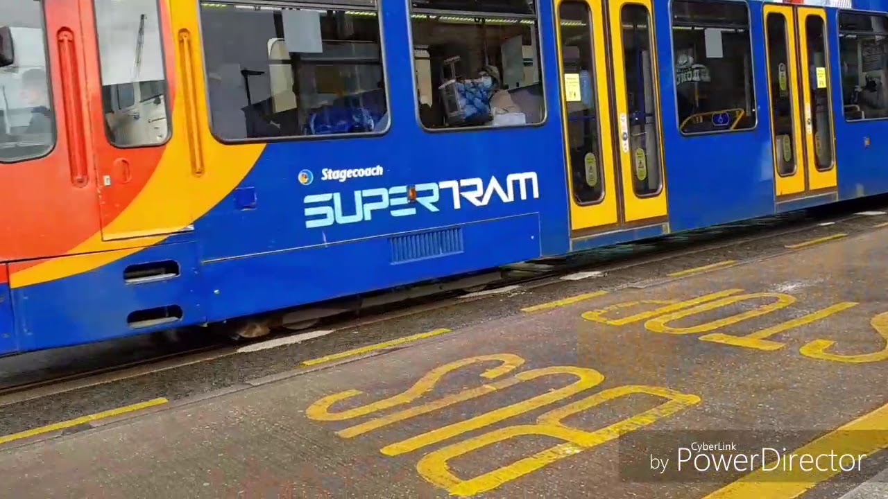 A few trams and a bus at Sheffield City Hall 26/10/2020