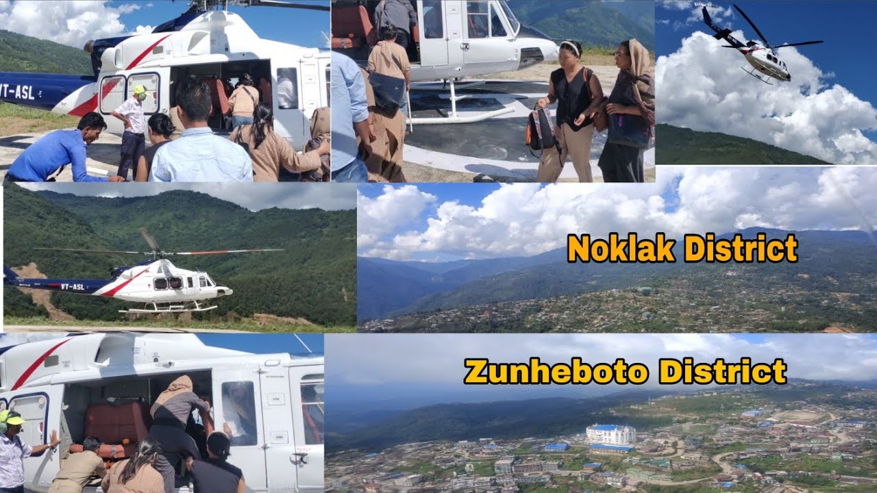 PASSENGER HELICOPTER ARRIVING FROM DIMAPUR TO NOKLAK HQ😊