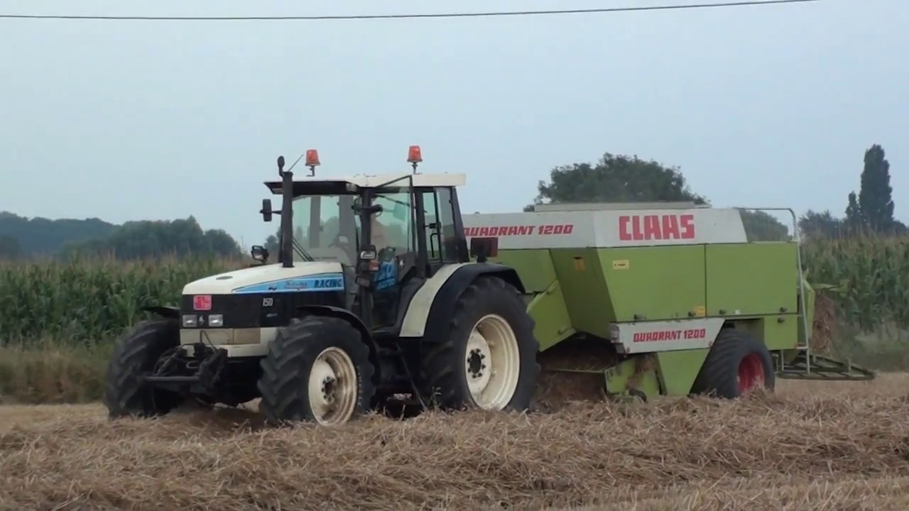 Loonw. Willemyns - Ploegsteert - stro persen - Lamborghini Racing 150 met Claas Quadrant 1200