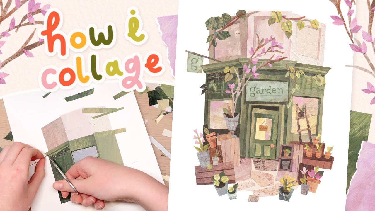 How I collage buildings | creating a piece from start to finish!
