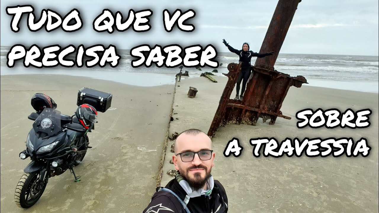 Travessia Praia do Cassino | Náufrago Altair | ruínas Hotel Netuno | de moto com garupa| Ep.02
