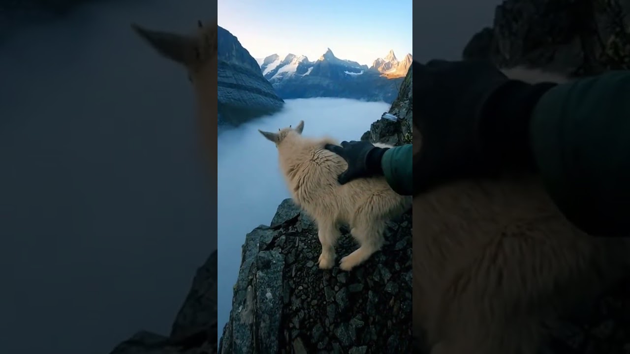 POV: You Scare Off an Eagle to Save a Baby Mountain Goat 🐐🦅❄️ 