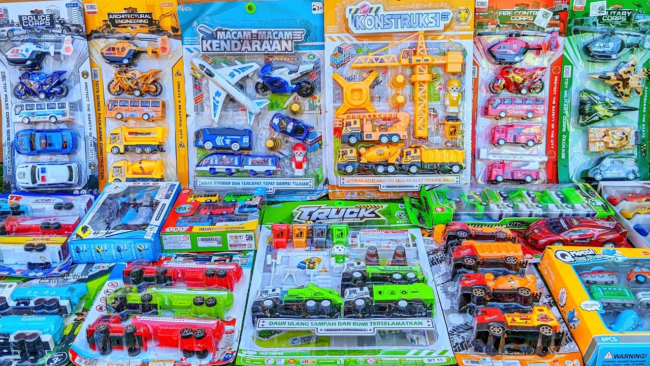 Menemukan Mobil Mobilan Baru, Truk Konstruksi, Mobil Balap, Tayo, Pemamdam, Truk Sampah, Dump Truk. 