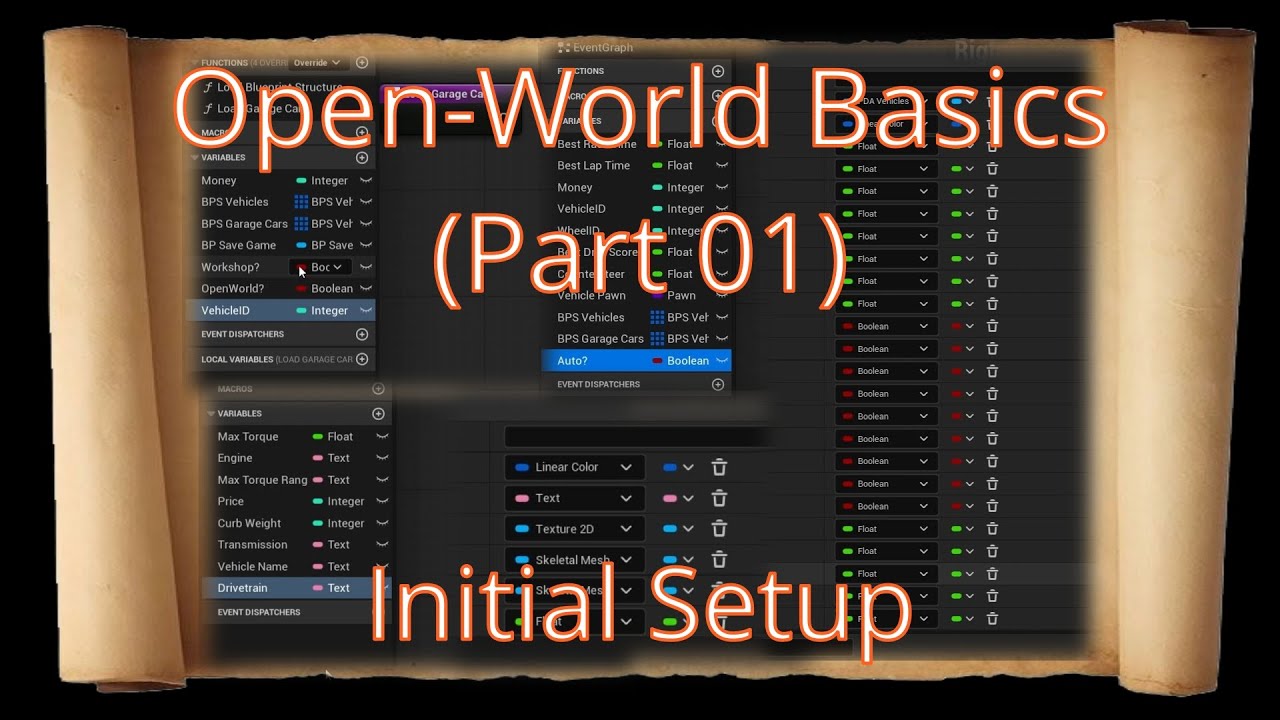 Initial Setup (Variables, Blueprint Structures, Save Game, Game Instance and Folders)