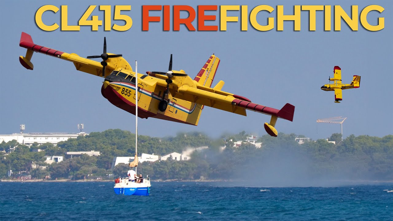 8 MINUTES of FIREFIGHTING AIRCRAFT REFILLING at the BEACH