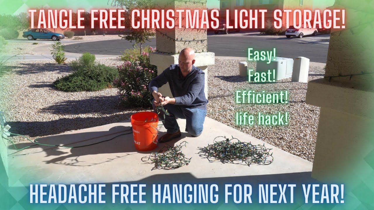 Easy Fast Efficient Way To Put Away And Store Christmas Lights. Save A World Of Trouble Next Year!