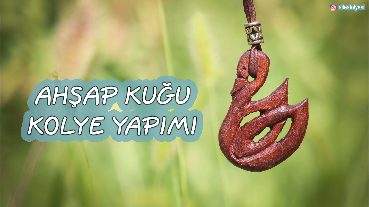 Ahşap Kolye Yapımı; Ahşap Kuğu Kolye Nasıl Yapılır / Wooden Necklace Making with Knife - Wooden Swan
