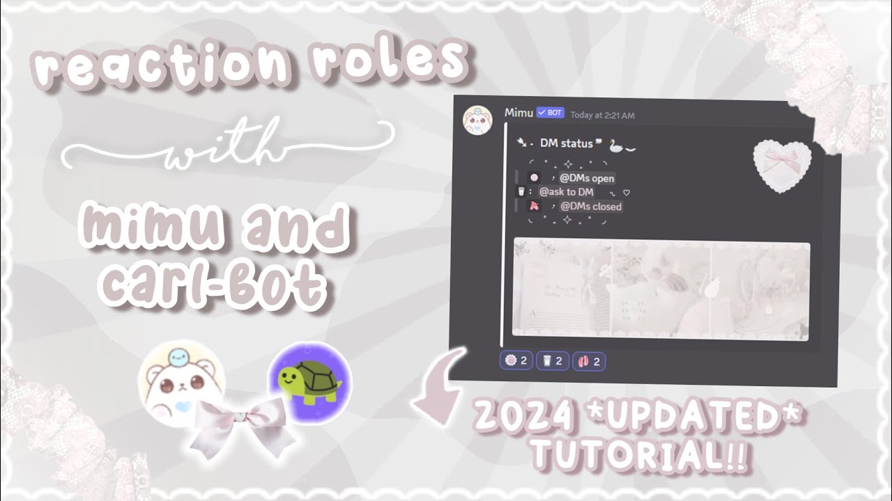 how to make reaction roles with mimu and carl bot | MOBILE + PC | slash commands 、ely. °｡˚☁