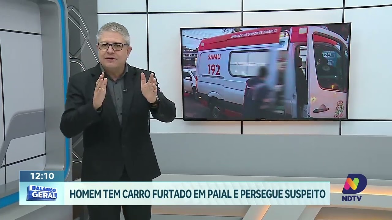 Carro furtado em Paial: perseguição e luta corporal em Chapecó