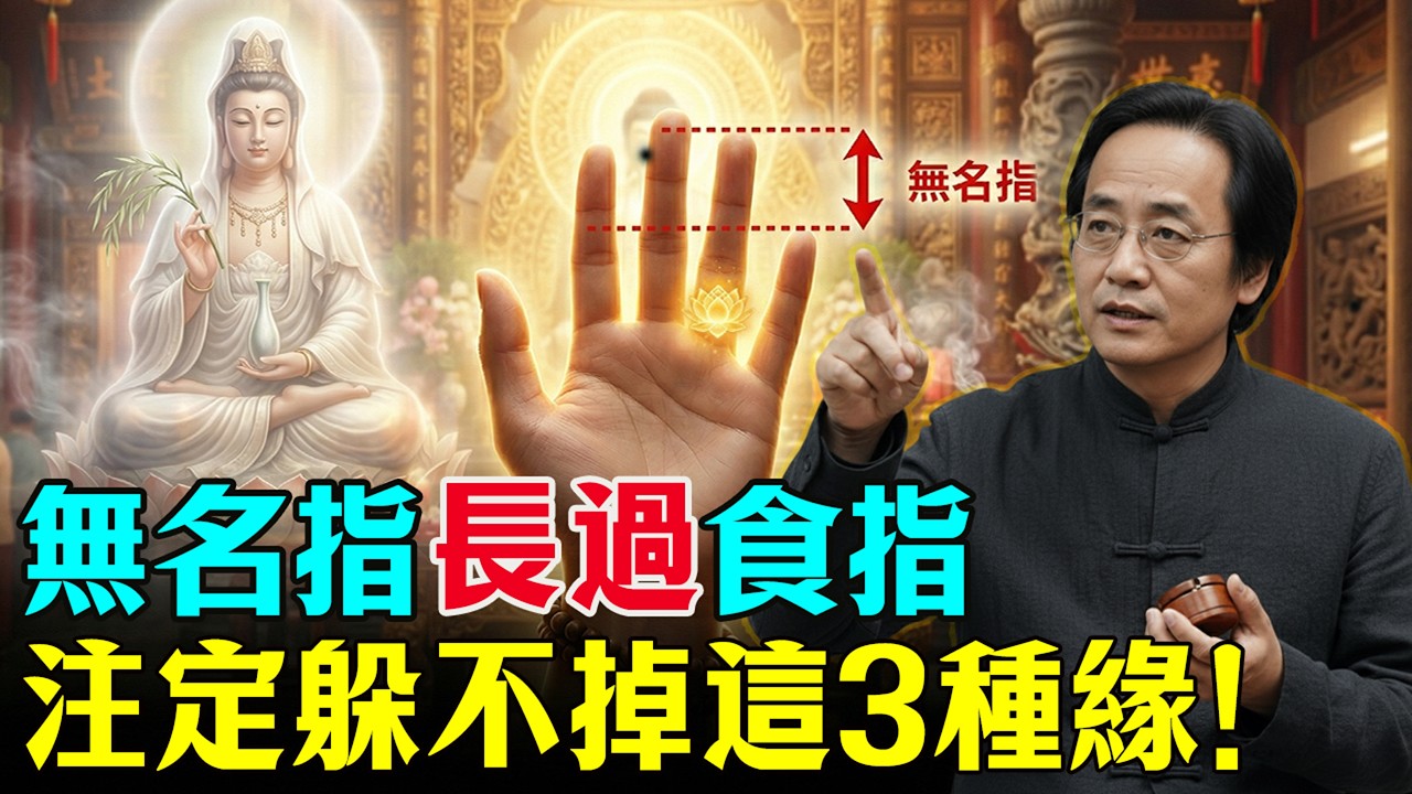 倪海廈：無名指長過食指？你是觀世音親點的貴人！今生注定躲不掉這「3段緣」！ #倪海廈 #因果 #命理 #福報 #吸引力法則 #無名指 #觀世音菩薩 #正能量 #消除業障 #改運 #心靈暖流