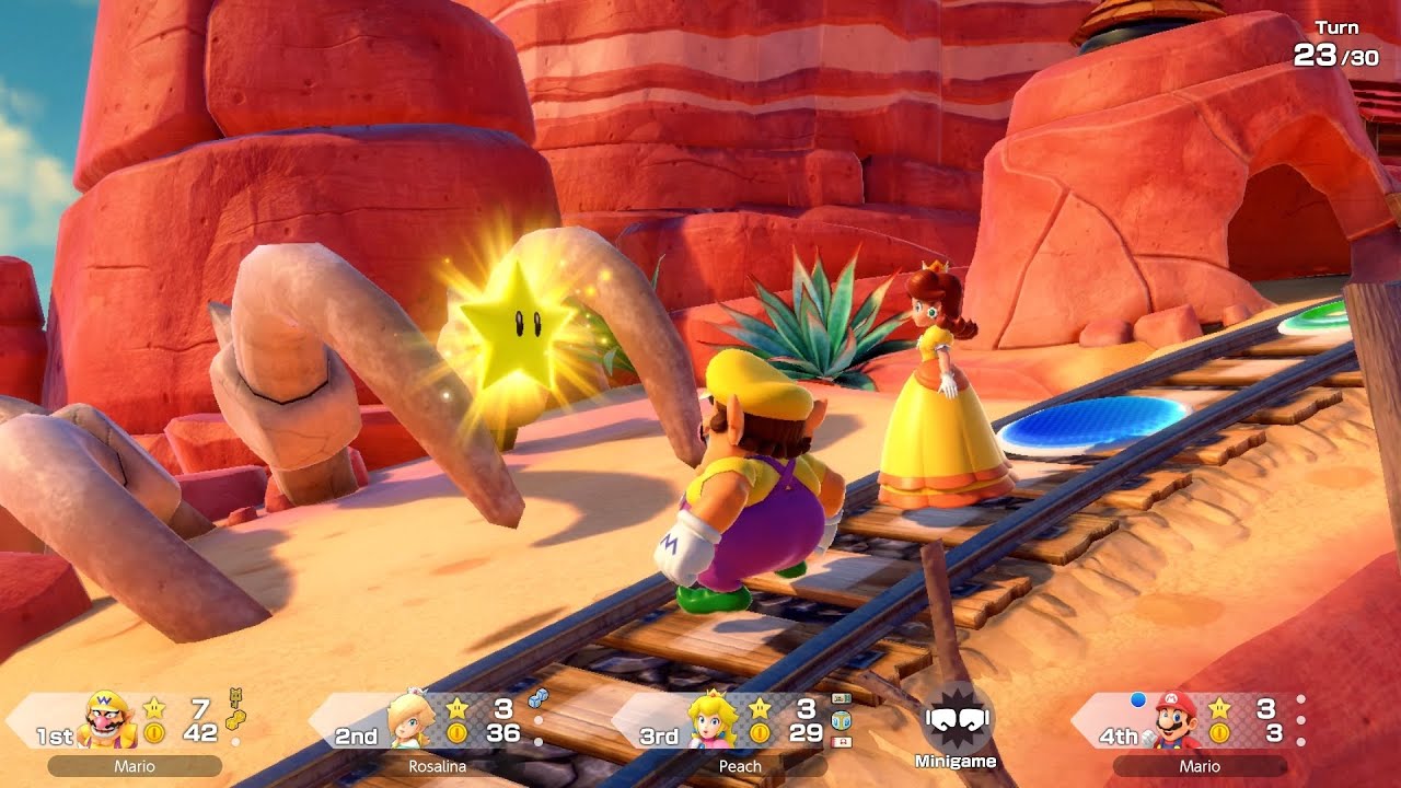 Super Mario Party Jamboree #210 Western Land Wario vs Peach vs Mario vs Rosalina