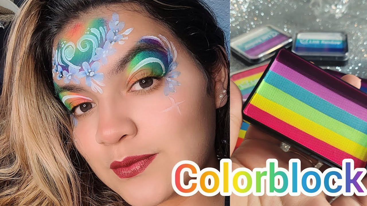 Pintura Facial com Colorblock