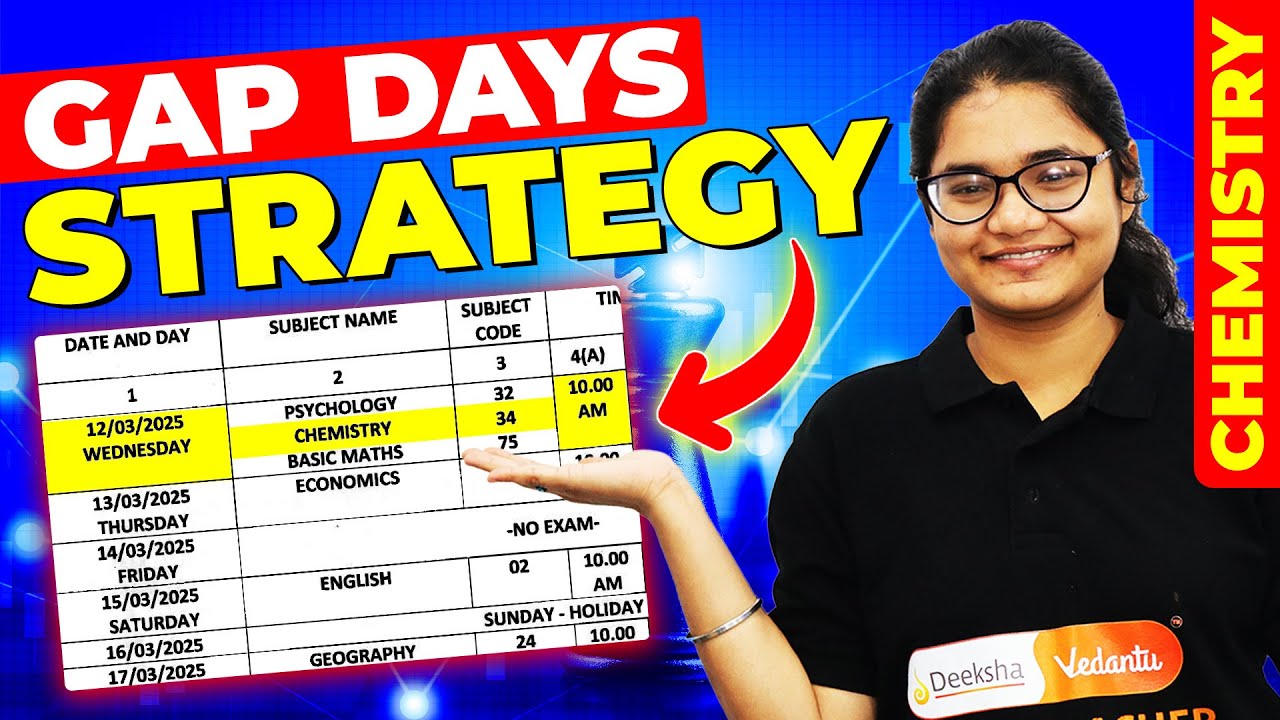 2nd PUC Chemistry Gap Days Schedule And Time Table - Topper's Gap Days Strategy 🔥