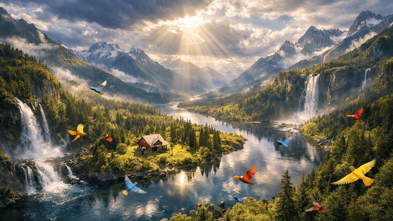 musique relaxante et sons de la nature : refuge à la montagne pour un sommeil profond et anti-stress