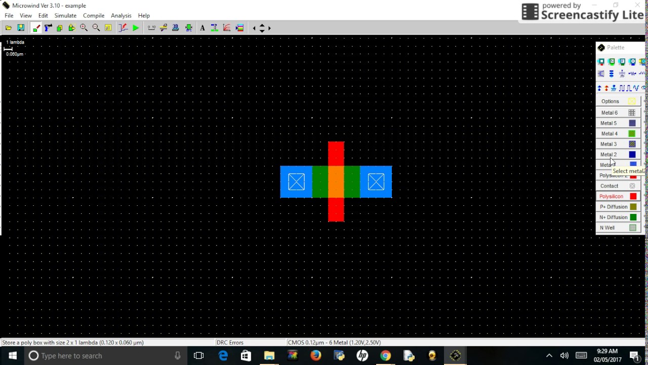 Design of NMOS in Microwind