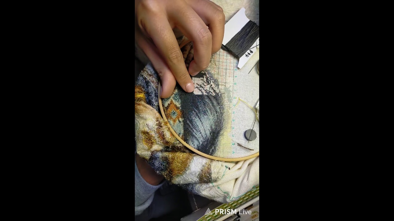 temariya てまりやライブ配信 #クロスステッチ #embroidery #вышивка #कढ़ाई #자수