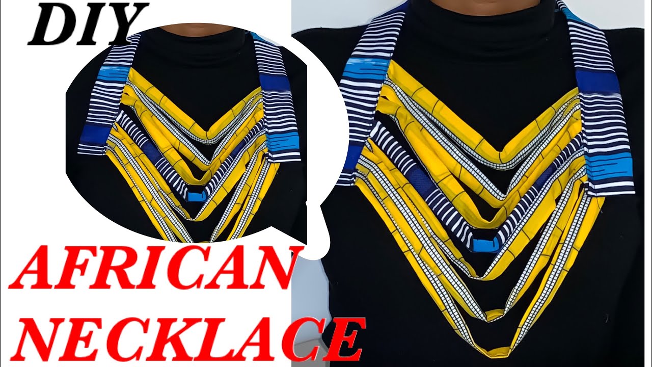 How to make Ankara Necklace/ Ankara Statement Collar Neckpiece Tutorial