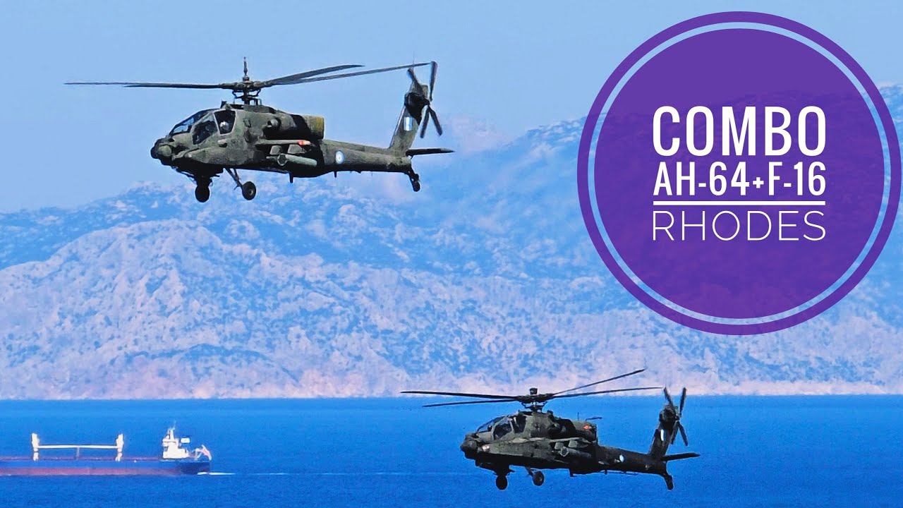 🇬🇷 AH-64 and F-16 in Rhodes 7th of March celebrations | RHODES | 07.03.2026
