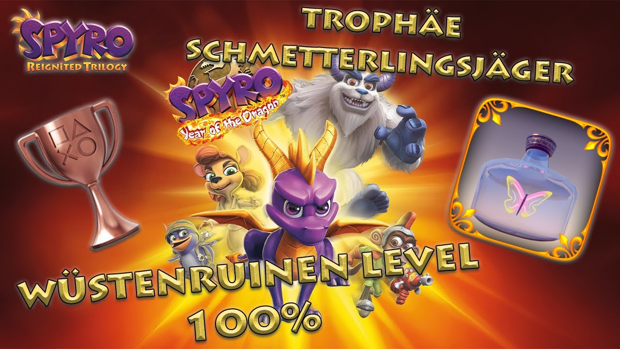 Wüstenruinen Level 100% • Spyro Year of the Dragon • Trophäe Schmetterlingsjäger