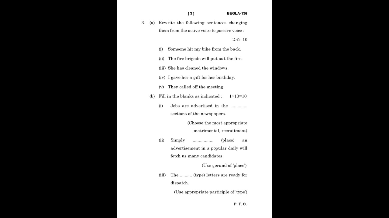 BEGLA - 136   December 2022 Question Paper