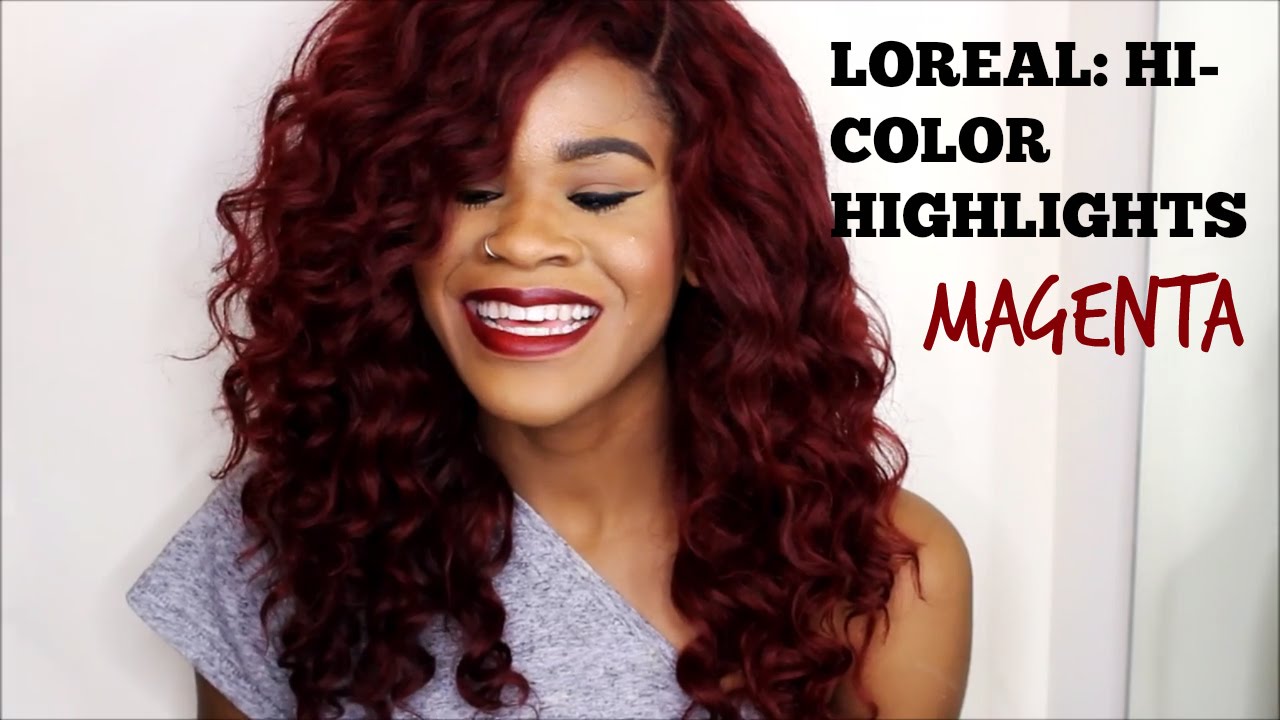 RED HAIR, NO BLEACH (Loreal HI-COLOR Highlights : Magenta)