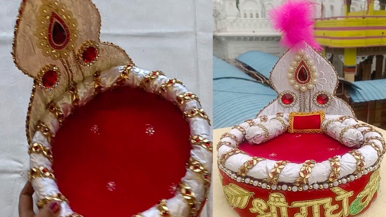 घर पर रखे सामान से बनाएं कान्हा 🎎 जी का आसन/लडडू गोपाल का बिस्तर/laddu Gopal craft 💡