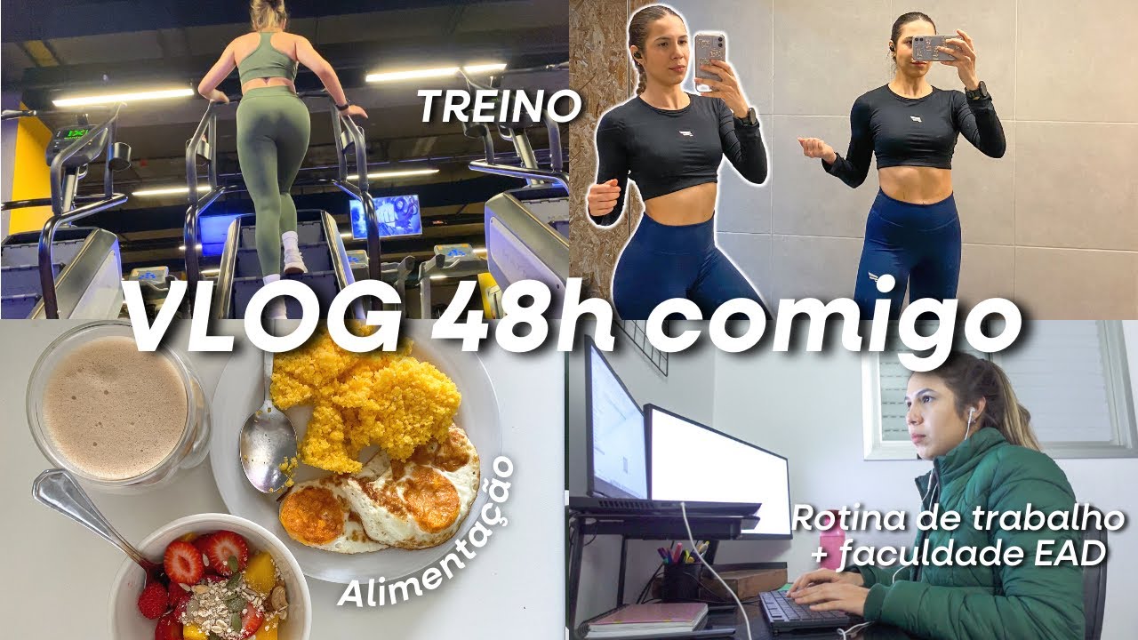 48H COMIGO| Treino de costas e abdômen + refeições | Trabalho da faculdade e recebidos pagos